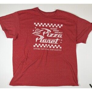 Disney Parks Pixar Toy Story Pizza Planet Delivery Service Red T-Shirt XL